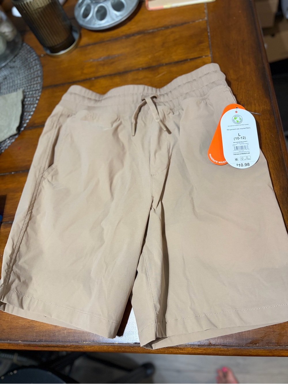 wonder nation Tan Elastic Waist Pull-On Shorts